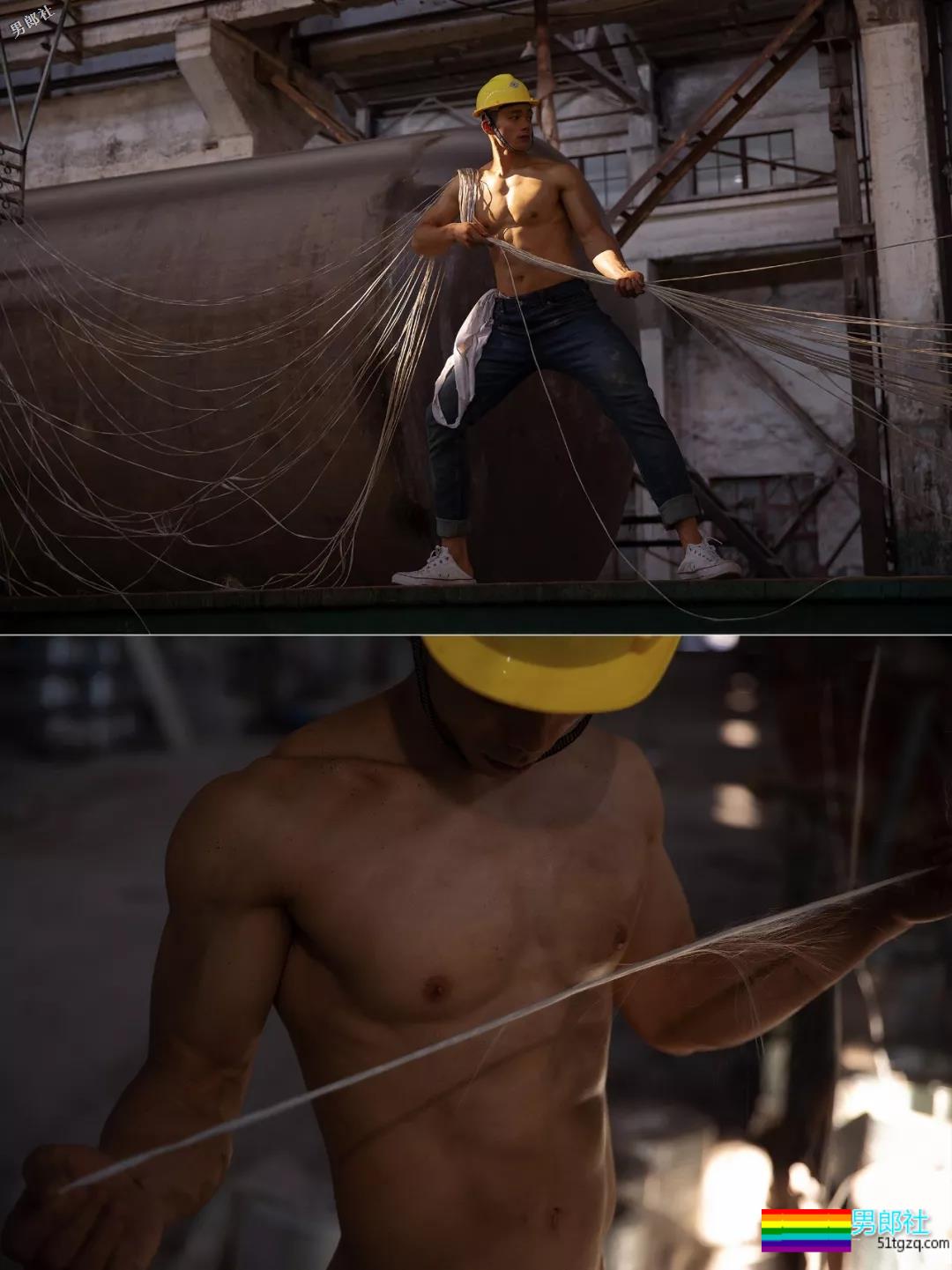 废旧工厂里偶遇一枚肌肉工人后......-51虹马