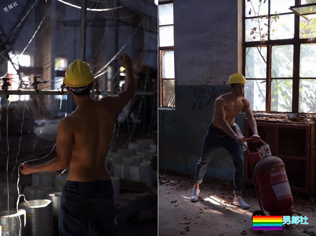 废旧工厂里偶遇一枚肌肉工人后...... - 51虹马