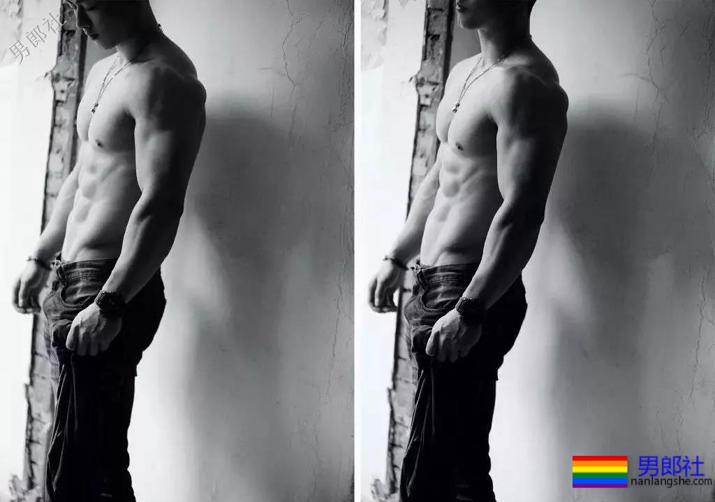 破旧楼道里肌肉男拉低牛仔裤秀出人鱼线 - 51虹马