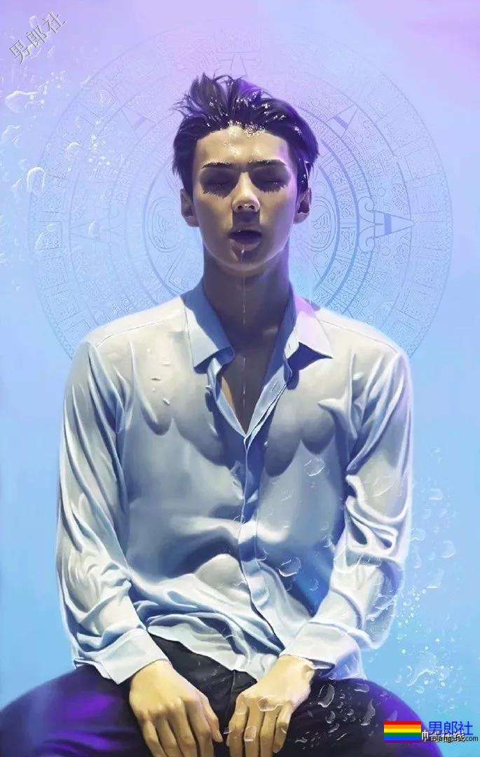 肩宽翘臀大长腿，不穿衣服晒八块腹肌，绝世帅颜也羞哒哒！ - 51虹马