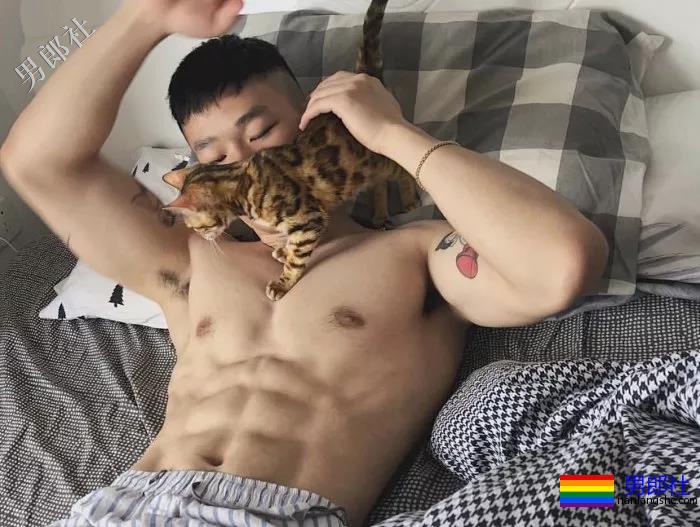 撸猫的肌肉小哥哥，爱死了！ - 51虹马