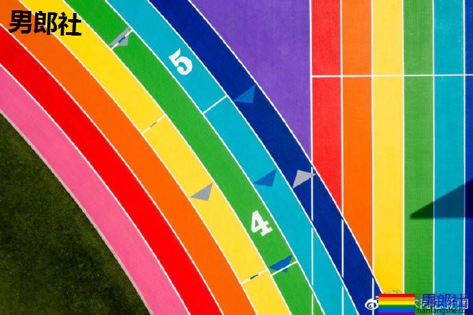 Nike把洛杉矶一个体育场的跑道改成了彩虹色 - 51虹马