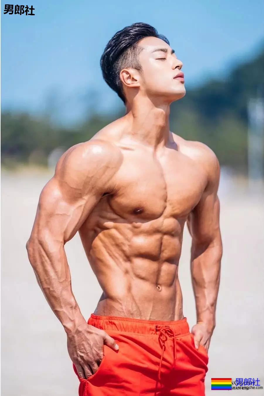 筋肉健身男模，韩国人都是统一模子印出来的么 - 51虹马