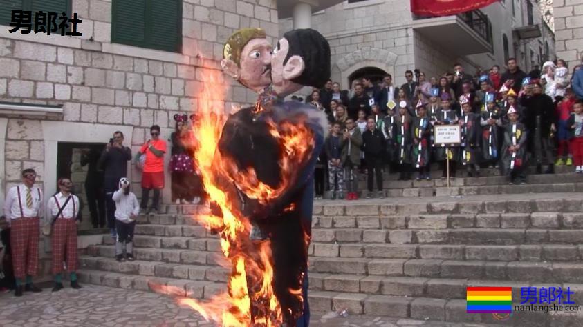 克罗地亚反同群众焚烧同志伴侣人偶-51虹马