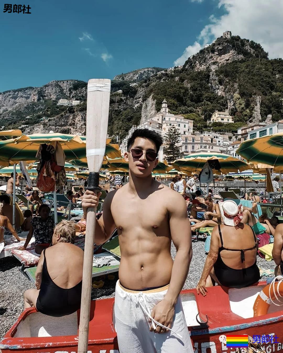 穿泳裤比陈艾森还好看的男模，找了位肌肉工程师当老公 - 51虹马