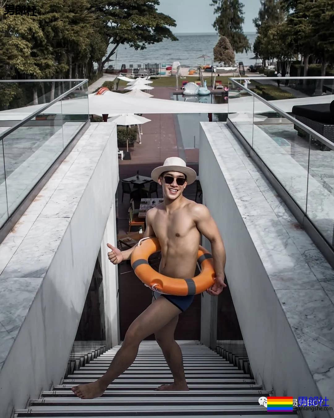 穿泳裤比陈艾森还好看的男模，找了位肌肉工程师当老公 - 51虹马