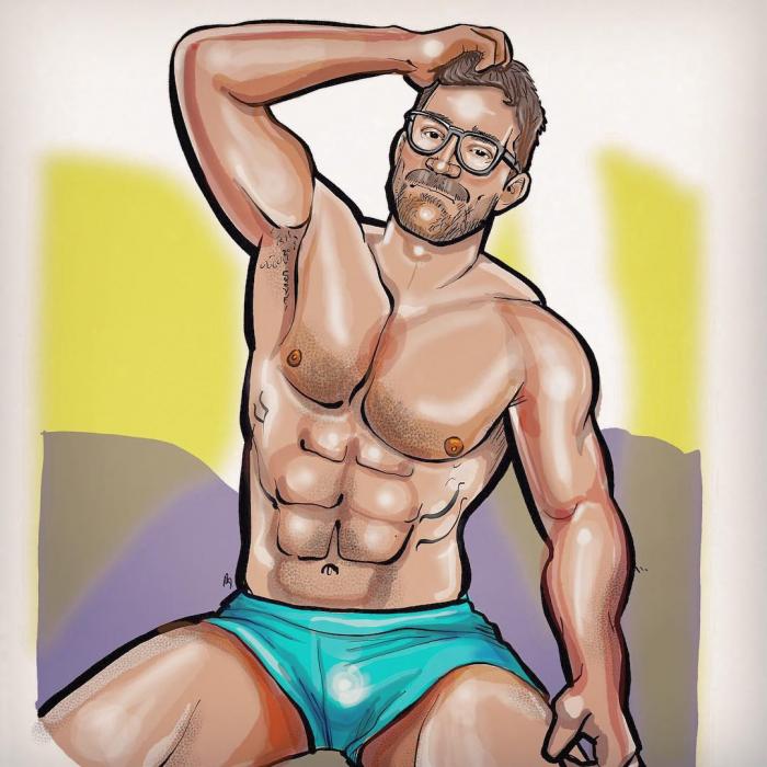 性感男同志IG插画炽热情欲 - 51虹马