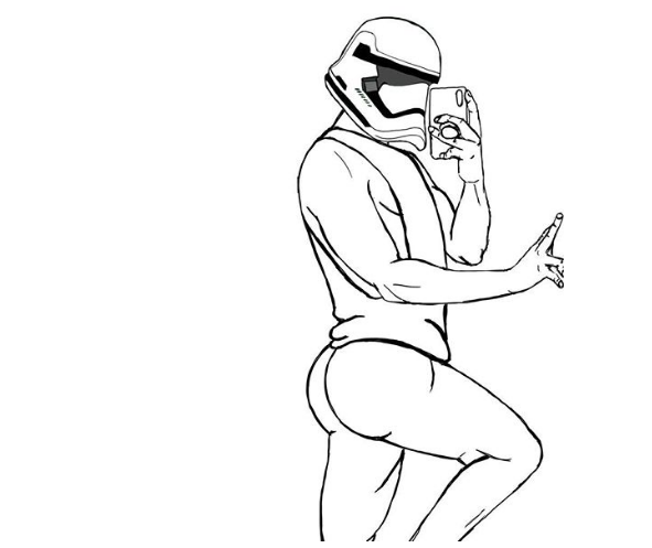 帝国风暴兵爱上裸体自拍？澳洲艺术家用线条画出星战浓浓腐味-51虹马