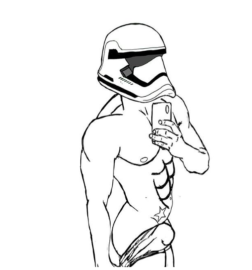 帝国风暴兵爱上裸体自拍？澳洲艺术家用线条画出星战浓浓腐味 - 51虹马