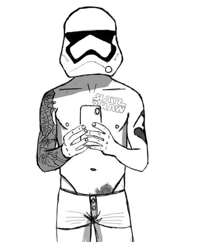 帝国风暴兵爱上裸体自拍？澳洲艺术家用线条画出星战浓浓腐味 - 51虹马