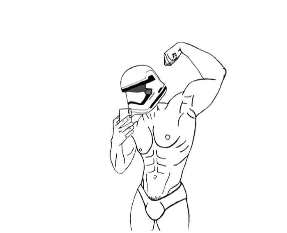 帝国风暴兵爱上裸体自拍？澳洲艺术家用线条画出星战浓浓腐味 - 51虹马