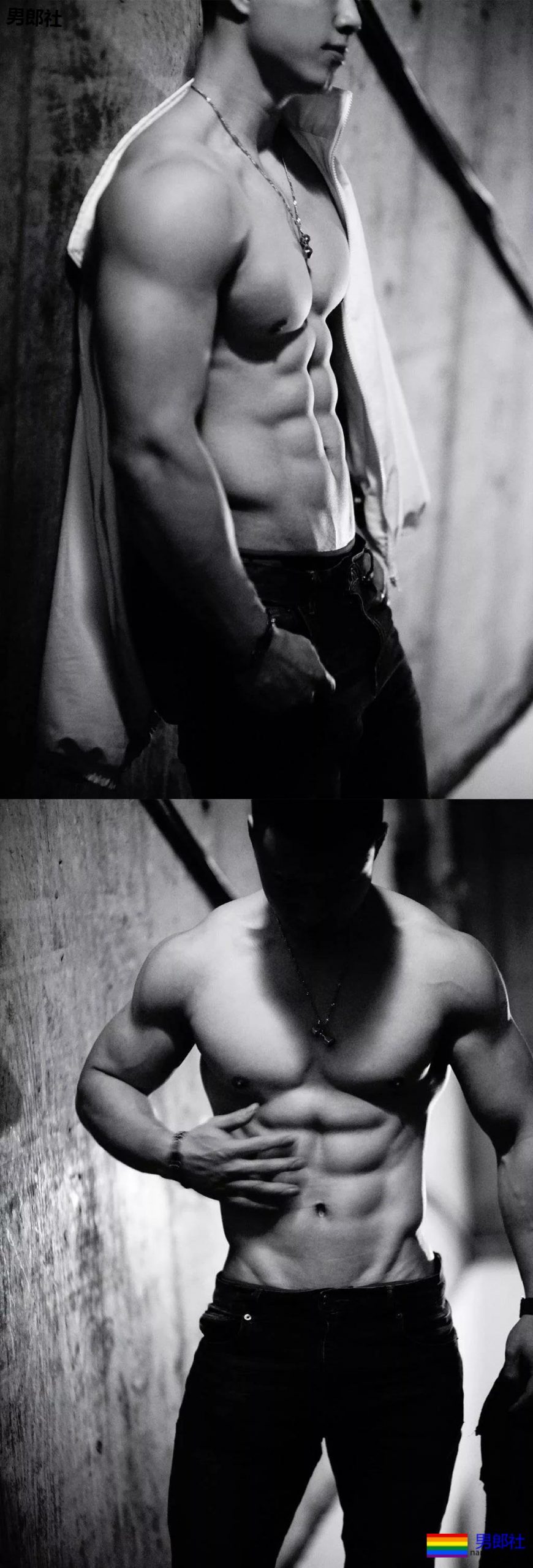 楼道里那个穿牛仔裤的肌肉男！ - 51虹马