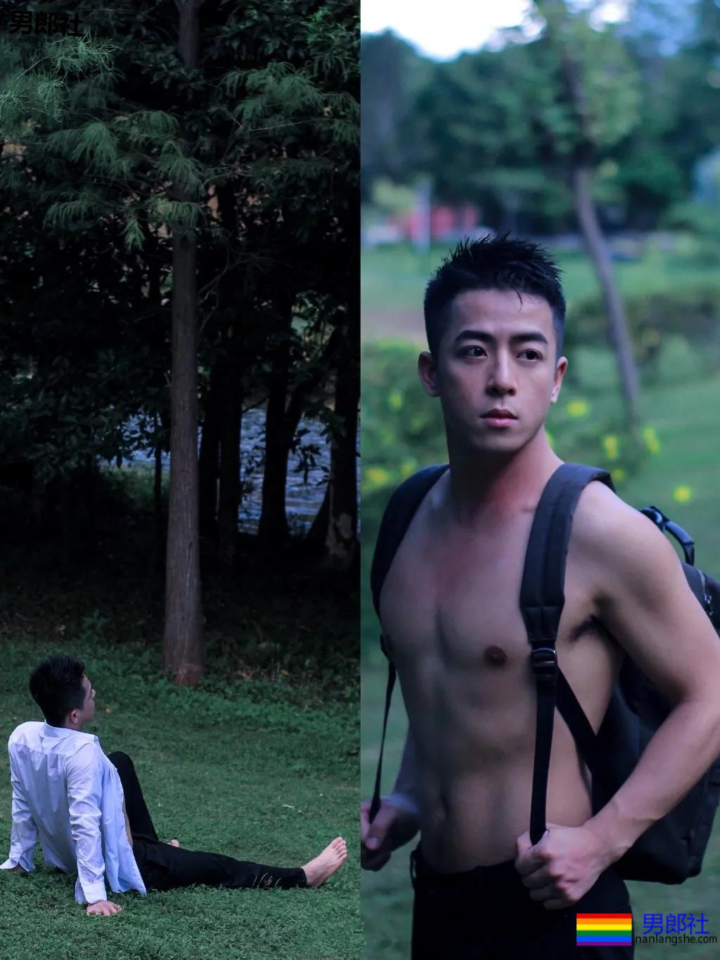 微博天菜小哥到山里拍白衬衫写真，薄肌身材太馋人了！ - 51虹马