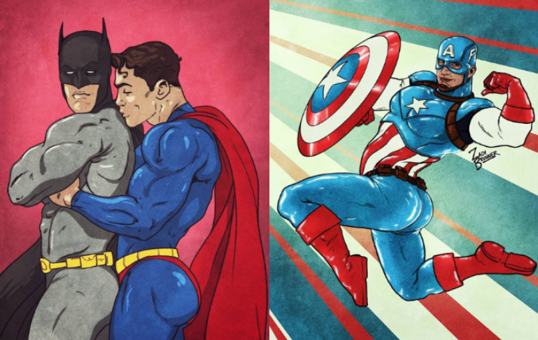 美漫英雄宝可梦大变身！外国插画家二创动漫角色 露毛性感搔首弄姿恶趣味十足-51虹马