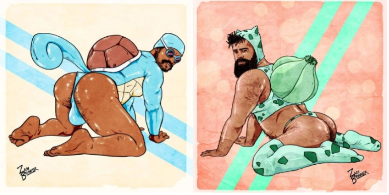 美漫英雄宝可梦大变身！外国插画家二创动漫角色 露毛性感搔首弄姿恶趣味十足 - 51虹马