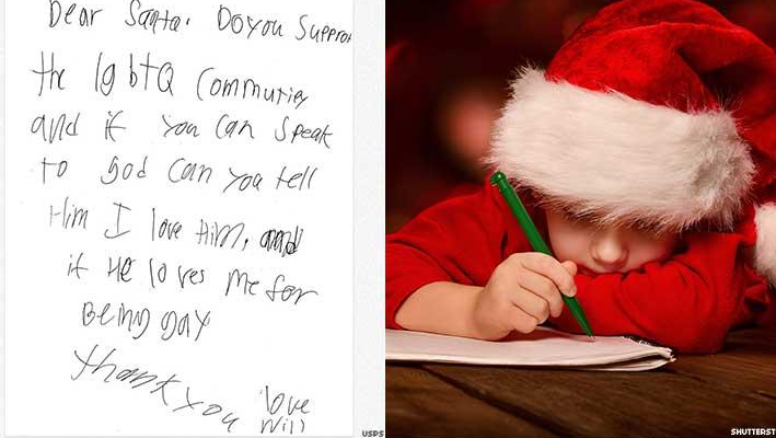 网友哭了。小男孩写给圣诞老公公的一封信：我是同性恋，上帝会爱我吗？-51虹马