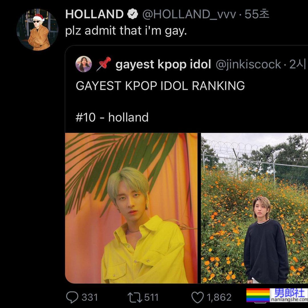 韩国首位出柜男歌手当选最Gay男偶像第10名 发文表示：请正视我的同性恋身分 - 51虹马