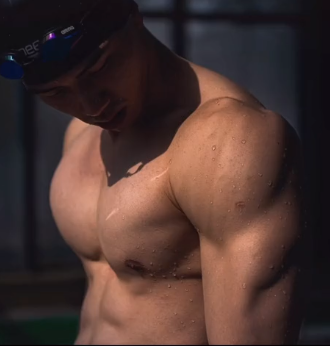 游泳体育生的身材，这肌肉线条太绝了！-51虹马