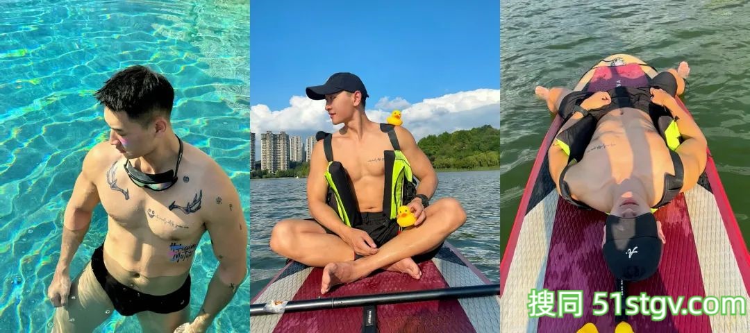 玩浆板的薄肌帅哥，看着就很香-51虹马