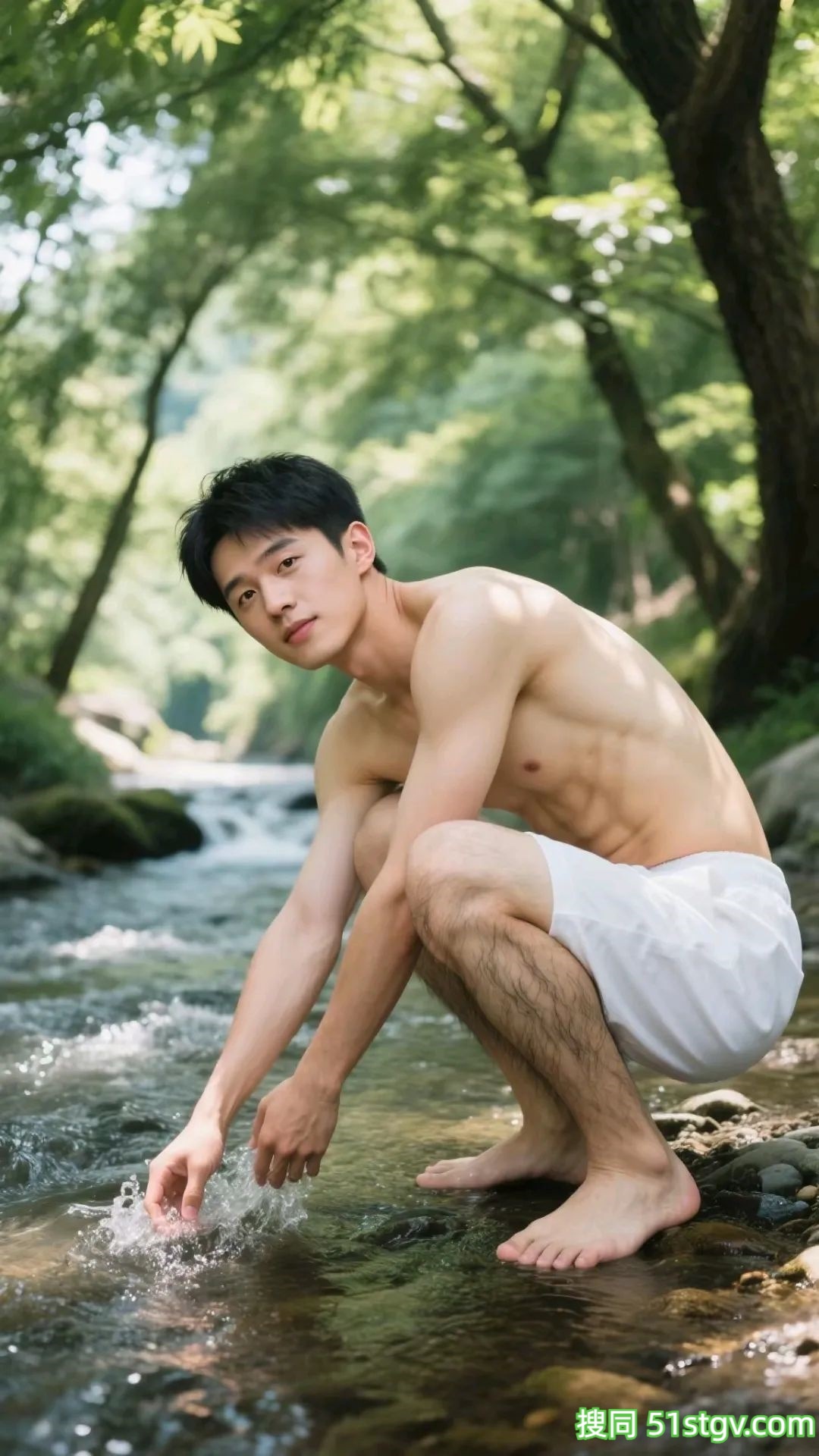 阳光大男孩，山林小溪玩水 - 51虹马