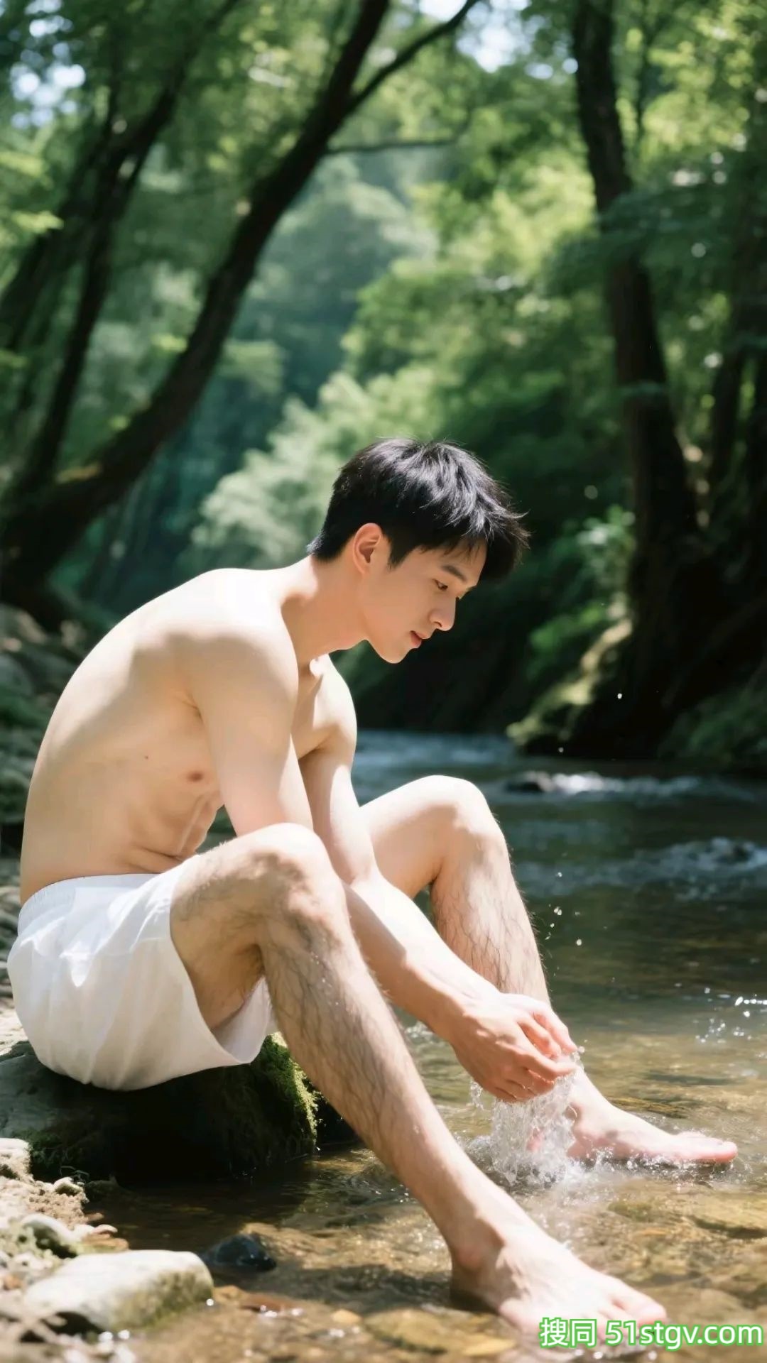 阳光大男孩，山林小溪玩水 - 51虹马