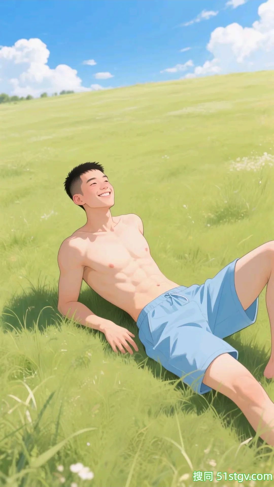腹肌帅哥插画，这样看好养眼 - 51虹马