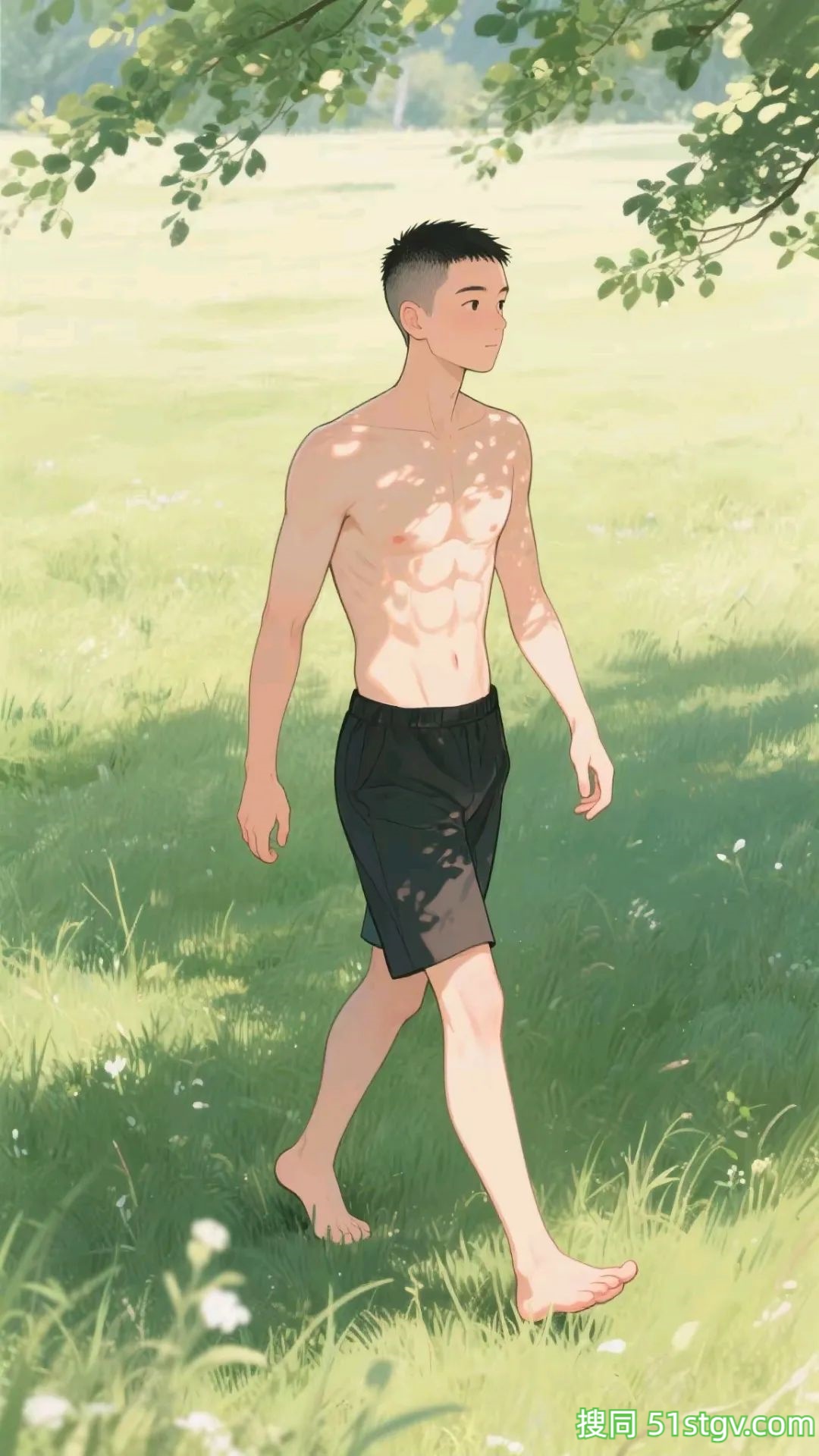 腹肌帅哥插画，这样看好养眼 - 51虹马