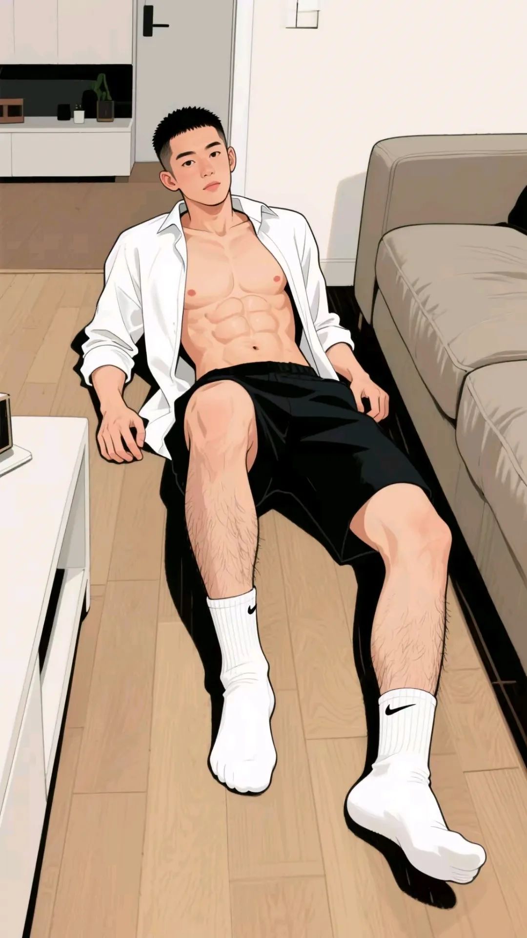 白衬衫VS蓝衬衫，哪个体育生男友更吸人【插画版】-51虹马