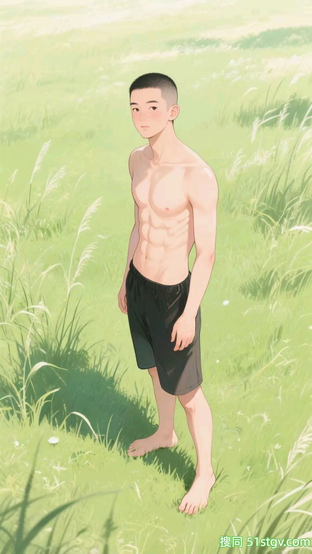 腹肌帅哥插画，这样看好养眼 - 51虹马