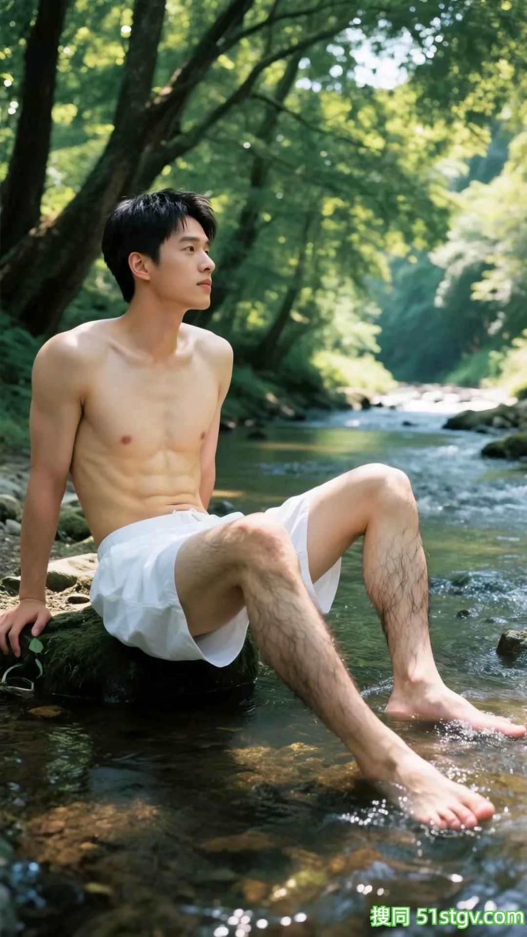 阳光大男孩，山林小溪玩水 - 51虹马