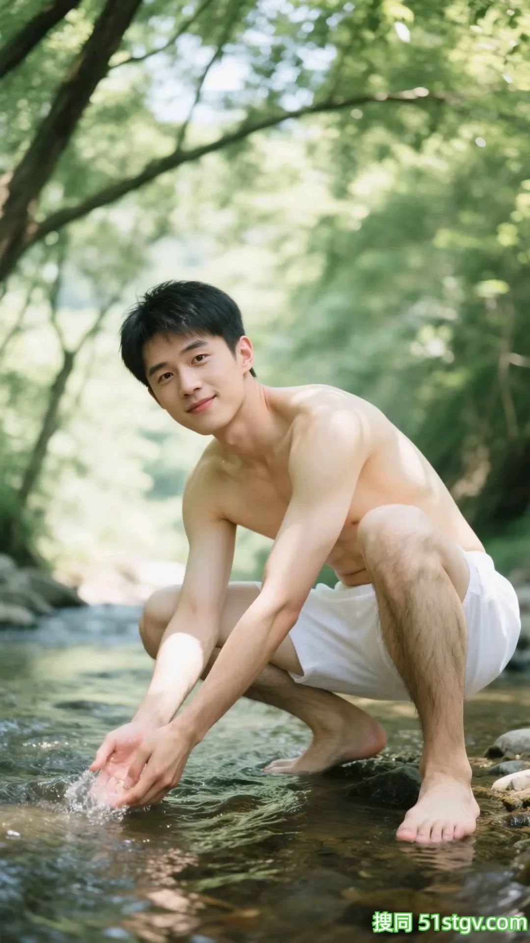 阳光大男孩,山林小溪玩水-51虹马
