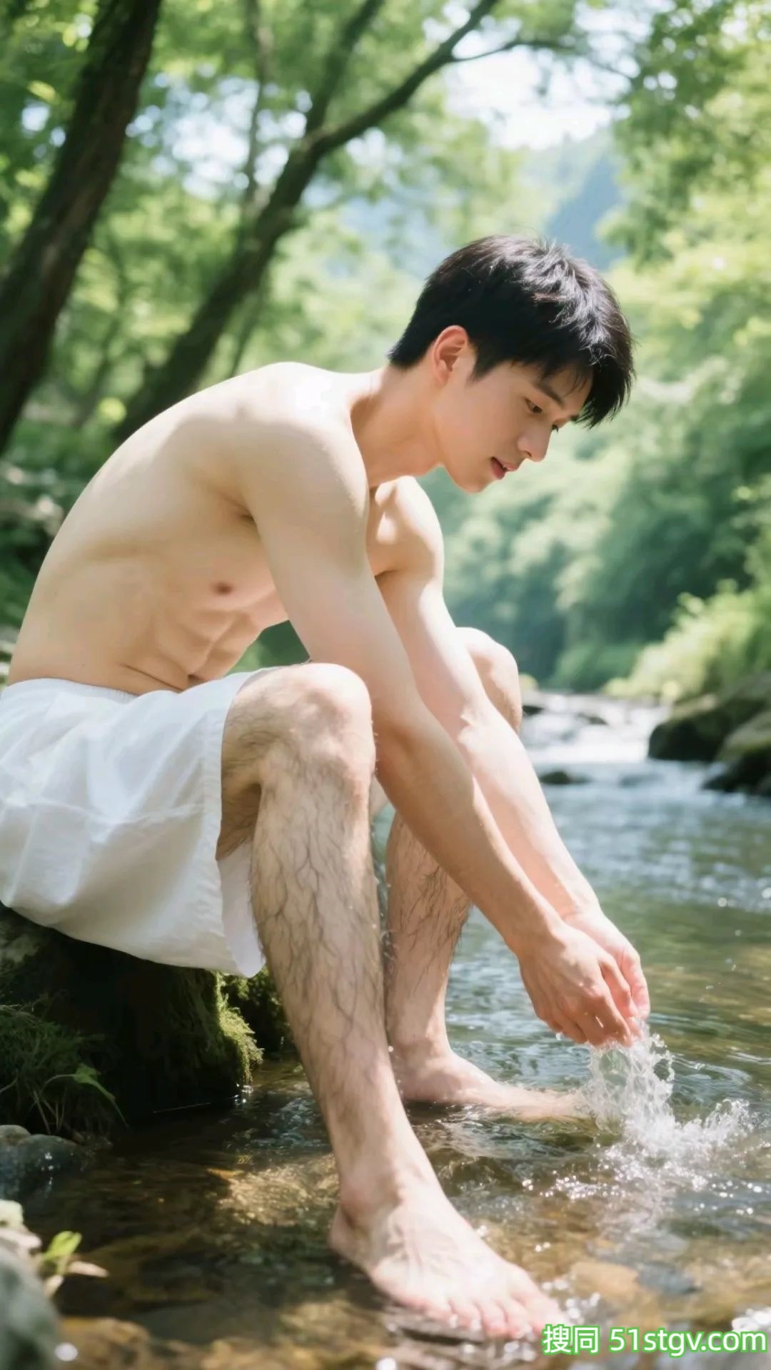 阳光大男孩，山林小溪玩水 - 51虹马