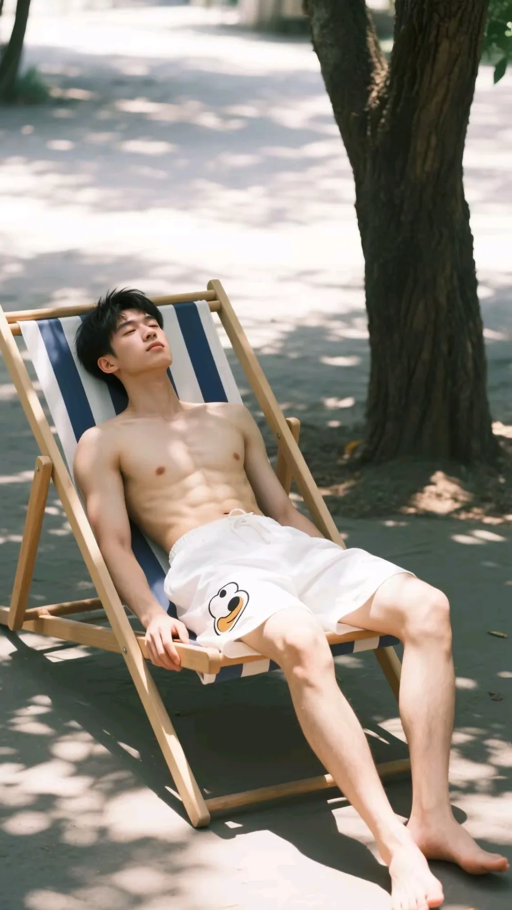 奶白奶白的帅哥，树荫下乘凉 - 51虹马