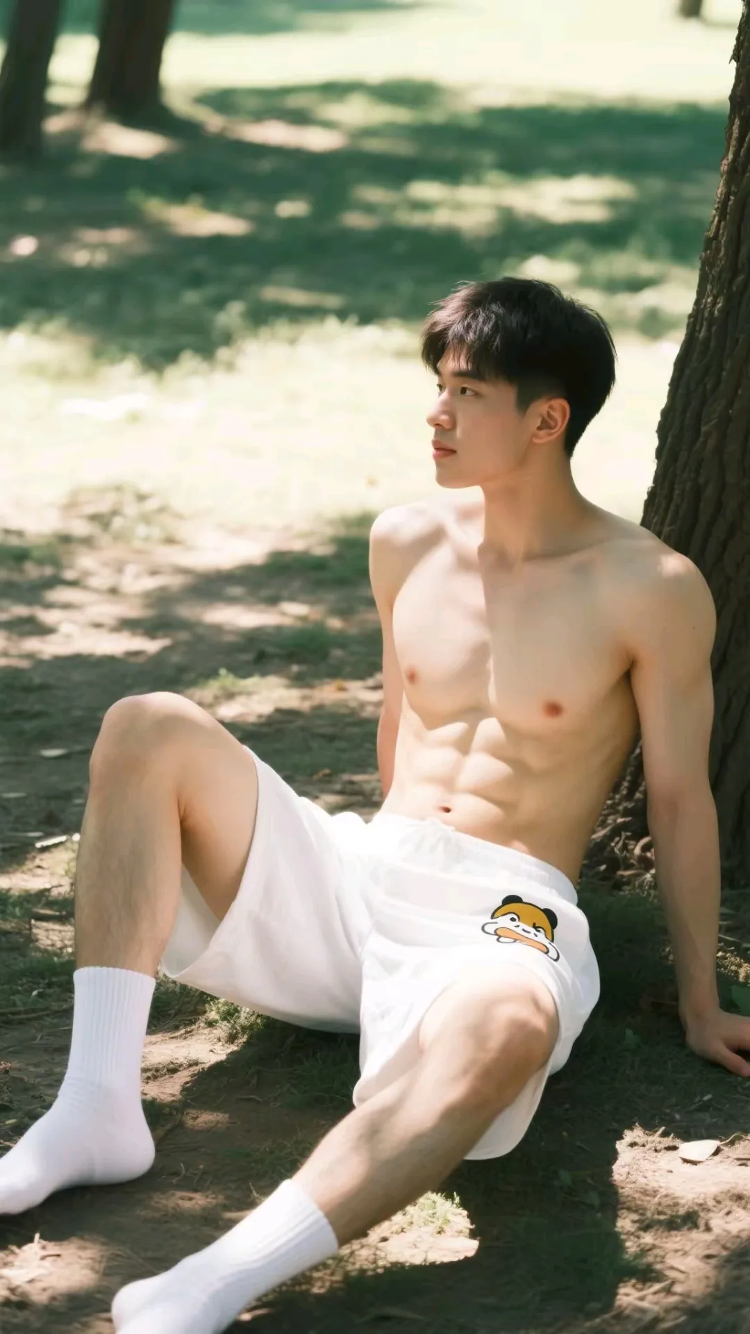 奶白奶白的帅哥，树荫下乘凉 - 51虹马